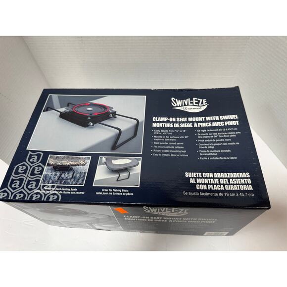 Attwood 15700-3 Seat Mount, Clamp-On With Swivel, from 7 ½ to 18 '' Black, - Picture 7 of 7